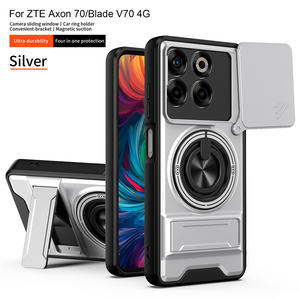 Étui magnétique Lichicase anti-traces de doigts deux-en-un avec support de voiture et anneau pour ZTE <span class=keywords><strong>Blade</strong></span> A36 A76 - Product Image 2