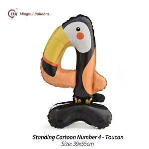 Ballon Mylar Chiffre Animal de la <span class=keywords><strong>Jungle</strong></span> 0-9, Ballon en Aluminium Dessin Animé Faune Sauvage pour Enfants <span class=keywords><strong>1</strong></span>-9 Ans, Décoration d'<span class=keywords><strong>Anniversaire</strong></span> à l'Hélium - Product Image 2