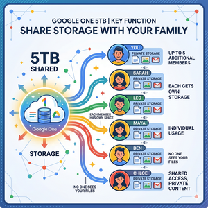 Suscripción Oficial a Google One con 5 TB de <span class=keywords><strong>Almacenamiento</strong></span> por 18 Meses, Vincula tu Cuenta de Gmail, Uso Global, Entrega Rápida - Product Image 4