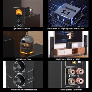 Amplificateur à tubes numérique Design hybride Amplificateur de puissance <span class=keywords><strong>HiFi</strong></span> <span class=keywords><strong>pour</strong></span> système audio stéréo domestique - Product Image 5