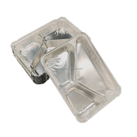 Barquette rectangulaire en aluminium robuste à compartiments multiples, écologique, pour usage professionnel