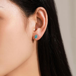 Pendientes y Collar de Plata de Ley 925 con Delicadas Gotas de Agua y Piedras Preciosas Oceánicas, Elegantes Lágrimas de Sirena, Conjunto de Joyería de Lujo - Product Image 5