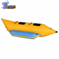 Bateau banane gonflable compact pour 2 personnes avec pontons latéraux, tube tractable pour jet ski, utilisation en mer et en lac
