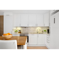 Meubles de cuisine d'usine thaïlandaise, ensemble de cuisine américain blanc style Shaker avec charnières à fermeture douce, prêt à assembler