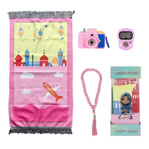 Lot de 5 chapelets de prière islamiques en polyester lavables avec compteur numérique, tapis de prière personnalisé pour enfants musulmans 50x90cm, cadeau Ramadan Aïd - Product Image 4