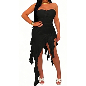 ชุดเดรสมินิแบบไม่มีสายรัดไหล่สำหรับผู้หญิง - ชุดเดรสปาร์ตี้เข้ารูปหลากสีแฟชั่น - Product Image 3