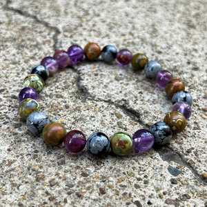 Bracelet naturel en perles de verre colorées avec pierre de mise à la terre, support de livraison directe, gestionnaire de compte dédié - Product Image 4