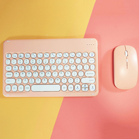 Kombo Keyboard dan Mouse Nirkabel Ramping Mini, untuk Tablet Android iPad