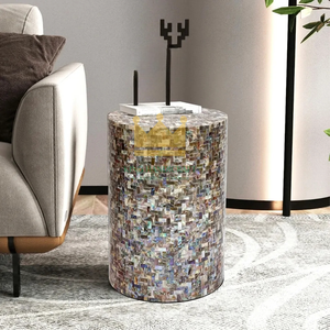 โต๊ะข้างมุกทำด้วยมือหรูหราพร้อมดีไซน์ฝังที่ซับซ้อนสำหรับตกแต่งห้องนอนห้องนั่งเล่น - Product Image 6