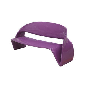 Banc d'extérieur artistique en fibre de verre, design contemporain pour parc et patio, siège moderne durable, capacité 2 personnes - Product Image 2
