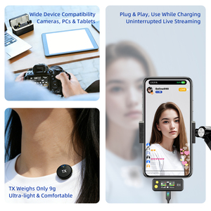 Micrófono Lavalier Inalámbrico Profesional de 2.4GHz con Succión Magnética, Micrófono <span class=keywords><strong>Invisible</strong></span> con Cancelación de Ruido para Grabación de Vlogs - Product Image 3