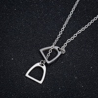 Collier fer à cheval en acier inoxydable plaqué or bon marché Colliers équestre en forme de patte de cheval Lariat Y Bijoux