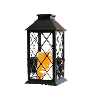 Lanterne solaire vintage MM pour extérieur - Lumière décorative de jardin, pelouse, villa, paysage avec effet de flamme vacillante - Product Image 1