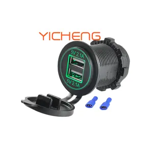 12v 24v 4.2a carregamento rápido 2 porta usb, carregador de carro