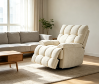 Fauteuil inclinable électrique simple VOXHOME Cloud rembourré, pivotant et rotatif, pour salon