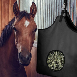 Sac d'alimentation en foin pour chevaux Sac de balle de foin à alimentation lente Sangle réglable Pochette suspendue pour aliments - Product Image 1