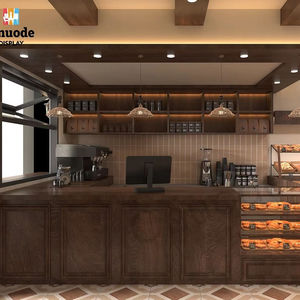 Muebles Comerciales de Diseño en Madera, Estantes para Cafetería y Vino, Kiosco con Estantes para Interiores de Cafés y Vitrinas - Product Image 1