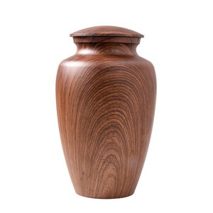 Urna Funeraria de Aleación de Aluminio con Acabado Imitación Madera, Ecológica, Personalizable, para Cenizas de Adultos/Mascotas, Sellada, Elegante y Conmemorativa - Product Image 1