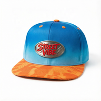 Topi Snapback Vintage Custom Gradient dengan Badge Logam, Gaya Jalanan, Pinggiran Datar, 100% Katun, Sporty, Warna-Warni, Camo, Fashion Dewasa, Trendi, Hip