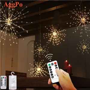 LED Bồ Công Anh Holiday String Lights Trang Chủ 8 Chức Năng 90/120/150 LEDs Treo Ánh Sáng Trang Trí Đám Cưới Pháo Hoa Chuỗi Lights