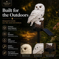 Lampe solaire décorative de jardin, mignonne, en résine, en forme d'animal, lampes solaires pour pelouse, LED, étanches, lampe solaire de jardin en forme de hibou