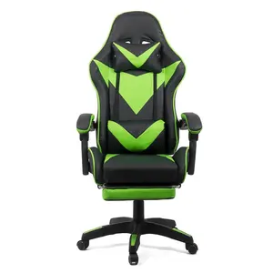 Anji Customizable Logo Gaming Chairs Manufacturer Cheap Racing Gaming Chair OEM Footrest Green PU Leather Office Chair For Gamer