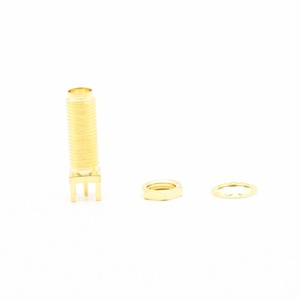 Tất cả các đồng mạ vàng <span class=keywords><strong>SMA</strong></span> 180 ° hàn tấm nữ ổ cắm cắm kết nối - Product Image 1