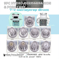 9 embouts pour appareil d'hydrodermabrasion Aqua Peeling, machine à vide 2 en 1, jet d'eau oxygénée H2O2, soin de beauté personnel