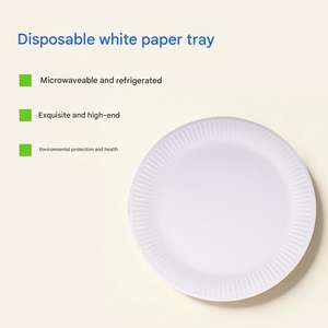 Assiettes en papier blanches personnalisées écologiques jetables de 6, 7, 8, 9 pouces, non enduites, avec impression personnalisée - Product Image 2