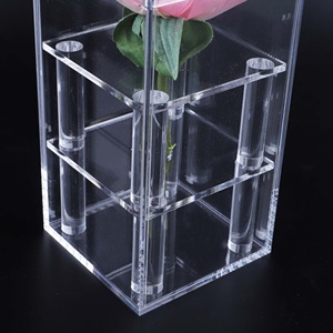 Chất Lượng Hàng Đầu Duy Nhất Bảo Quản Rose Rõ Ràng Acrylic Fower Hộp Với Nắp - Product Image 6