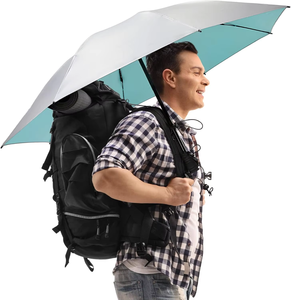 Mini Paraguas Plegable Ultraligero Anti-reflejante Plateado para Senderismo y Trekking - Product Image 1