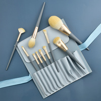 Ensemble de 10 pinceaux à maquillage pour les yeux Blue Bridge modèle 023, cosmétiques, fibres synthétiques super douces, manche en plastique, nouveaux outils de beauté pour la peinture