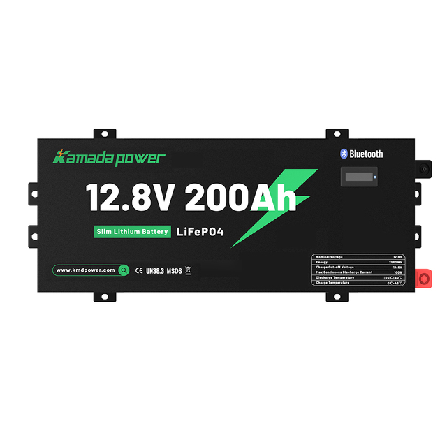 Kamada 12.8V Slimline LiFePO4 Battery 100Ah 200Ah | 6000+ Cycle Life 150A Max Discharge Current Deep Cycle for RV 4WD Camper