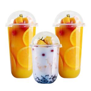 Gobelet rond en PET PP transparent de qualité alimentaire jetable de 500 ml personnalisé en forme de U avec couvercles certifié QS/ISO - Product Image 3