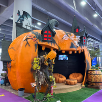 Décoration Animatronique Électrique de Maison Hantée Simulée : Citrouille Fantôme en Silicone pour Usage Intérieur/Extérieur, Centres Commerciaux et Parcs d'Attractions
