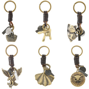 Llavero de Hoja de Ginkgo - Regalo para Hombre y Mujer - Aleación con Diseño de <span class=keywords><strong>Gato</strong></span> y Águila - Llavero Tejido Moderno y Retro - Venta al por Mayor Disponible - Product Image 5