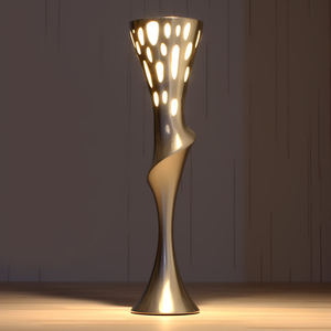 Modern Stainless Steel Floor Lamp with Adjustable Height Dimmable LED <b>Light</b> White Dome Shade <b>Waterproof</b> & DIY for Warehouse Use - Product Image 3