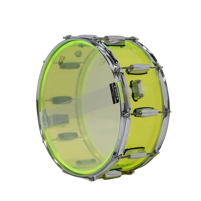 Unique Design 14*5.5 Inch Transparent Acrylic Drum Shell Transparent Both REMO Drum Heads 14*5.5 Inch Snare Drum