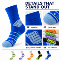 Chaussettes de basket-ball pour hommes en gros, chaussettes de sport athlétiques rayées colorées, logo personnalisé disponible