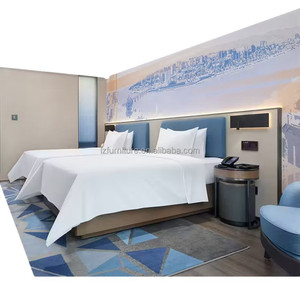 Customize Hotel Furniture Set Queen King Size Wood Bed Frame With <b>Wardrobe</b> Nightstand TV Cabinet for 3 Star Hotel Projects - Product Image 2
