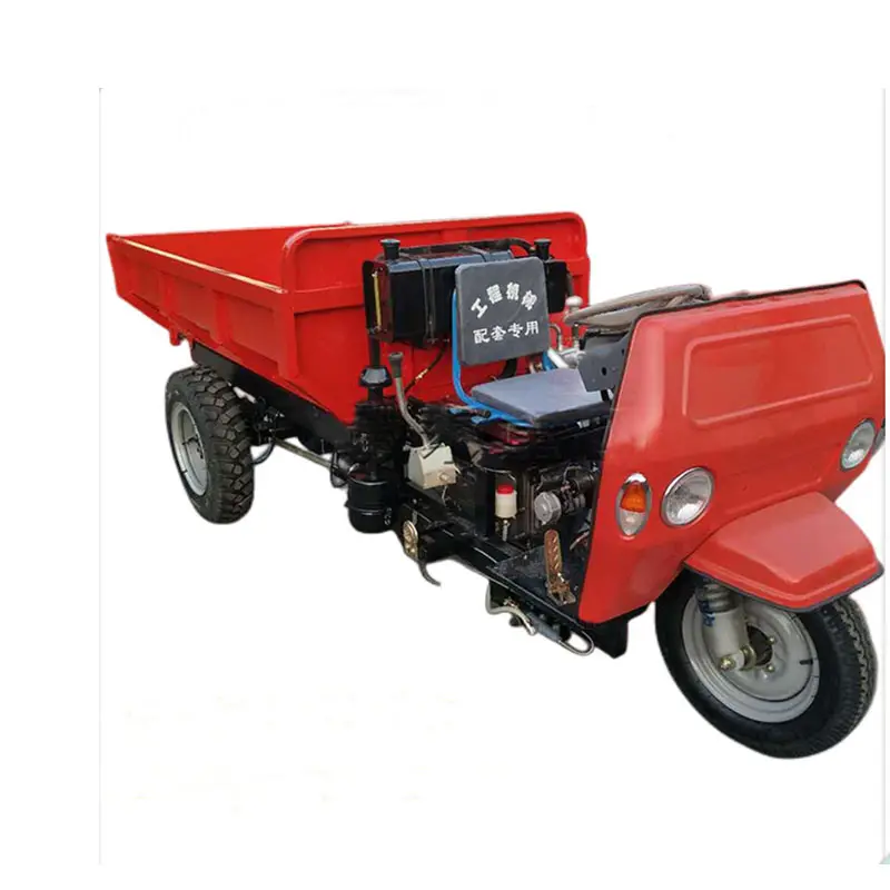 Dizel motor üç tekerlekli bisiklet damper Mini 3 tekerlekli çiftlik kamyonu çok fonksiyonlu dizel üç tekerlekli taşıma aracı