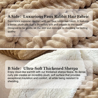 Couverture brossée ultra-douce toutes saisons en polyester 100% DL Luxury, super douce, effet velours poils de lapin, respectueuse de la peau, antistatique