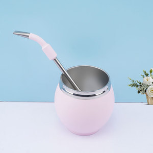 Luxury <span class=keywords><strong>Mate</strong></span> 250ml Café Tasse À Thé Nouveau 8oz Double Paroi SS 304 Fiole À Vide En Acier Inoxydable avec Argentine Yerba Bombilla - Product Image 6