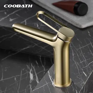 Factory Supplier Luxury Customizable Bathroom Copper Sink Sanitary Ware Bathroom Basin Mixer Faucets Single Handle