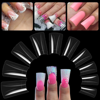 500 pièces larges pieds de canard demi-couverture ongles conseils personnalisés en gros faux ongles conseils pour acrylique