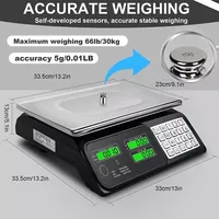 En vente Balance de prix de pesage numérique de haute précision 40kg Balance de supermarché numérique électronique 30kg