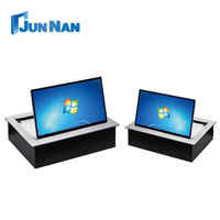 Monitor Lcd de escritorio oculto de 15,6 pulgadas, monitor de ordenador Lcd abatible hacia arriba, sistema de conferencia motorizado sin papel
