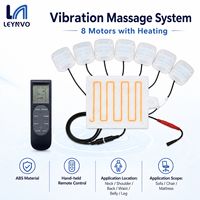 Masseur vibrant sans fil OEM avec écran LCD, alimentation par batterie, ABS, 8 moteurs, chauffage pour le cou, le dos, la taille et les jambes