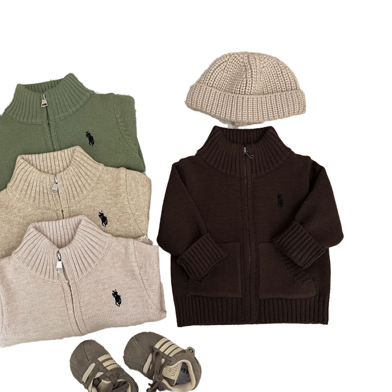 Boys Cardigan Sweater with Zipper Pocket