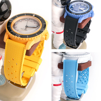 Bracelets de montre universels en caoutchouc FKM, fluororubber, 20 mm, 22 mm, bracelets de montre en silicone pour plongée pour Seiko